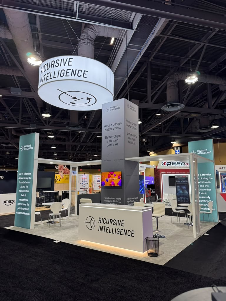 Modern trade show booth design completed