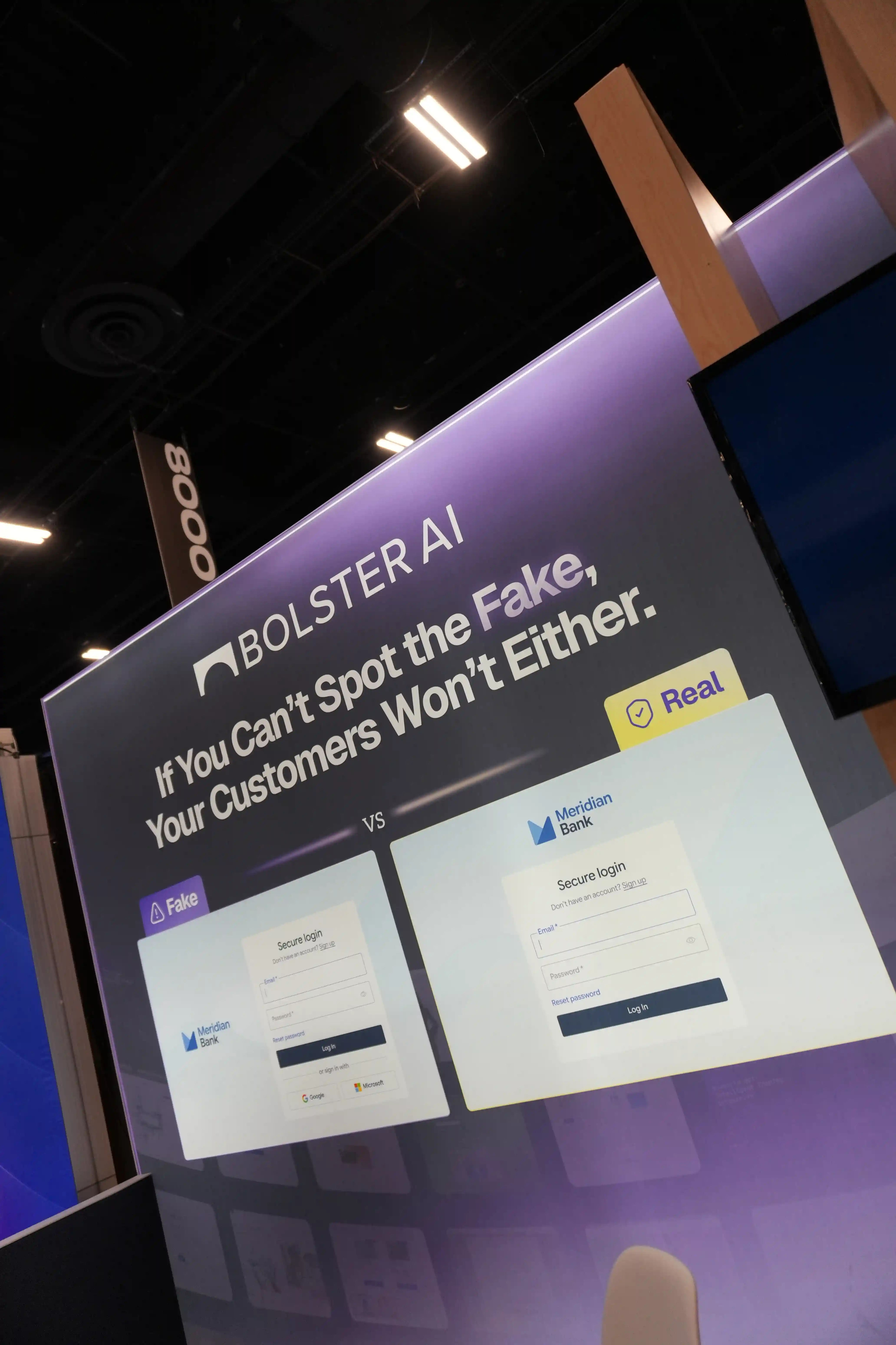 Bolster AI backlit graphic display wall at their Black Hat 2026 booth
