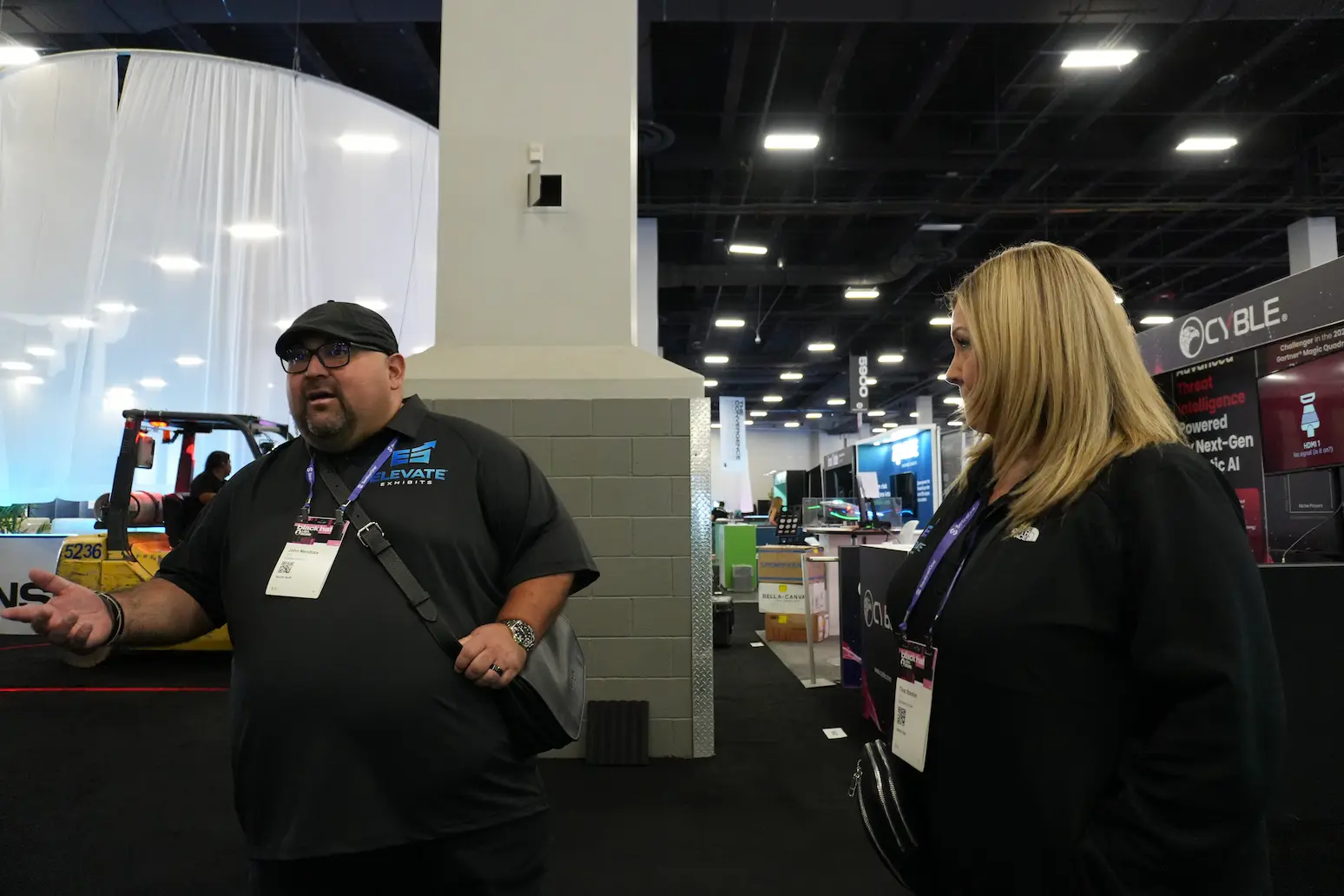 On-site booth setup coordination