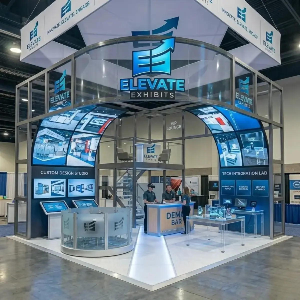 Custom island exhibit for leading tech brand at CES Las Vegas