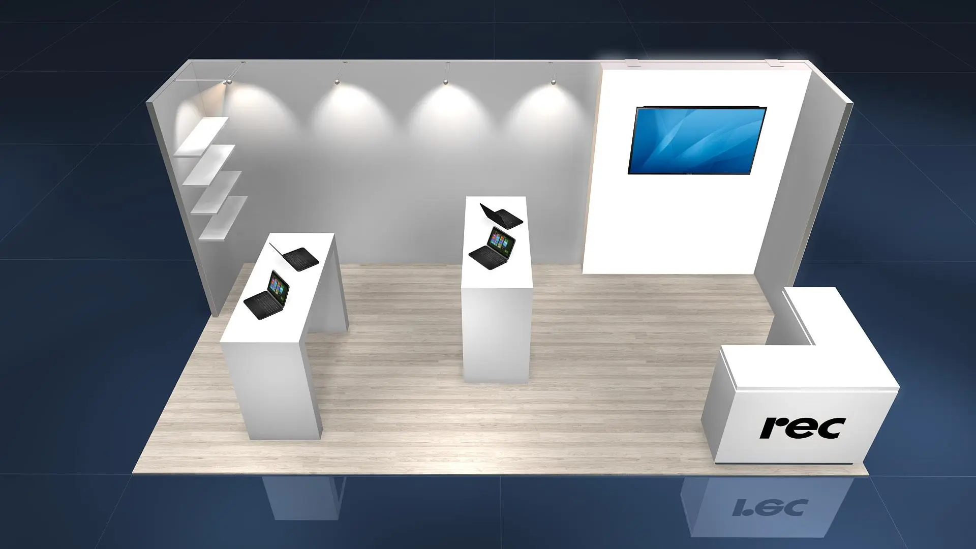 Overhead 3D rendering perspective