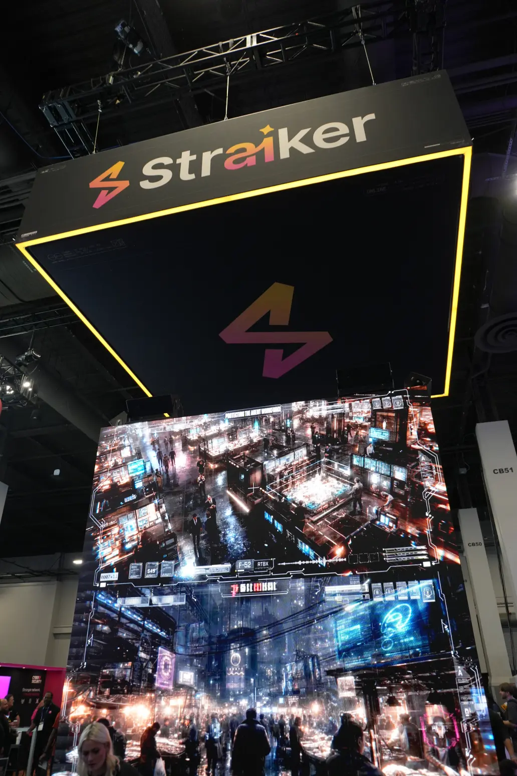 Straiker AI backlit wall signage